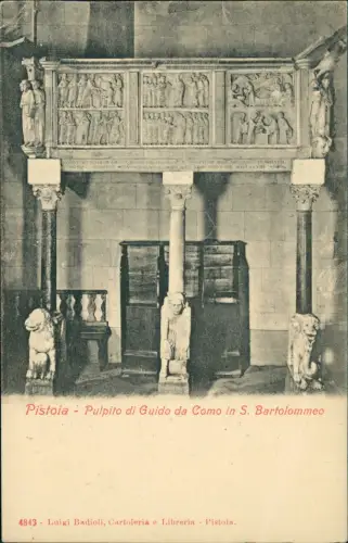 Cartolina Pistoia Pistoia Pulpito di Guido da Como in S. Bartolommeo 1912