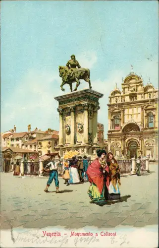 Venedig Venezia Monumento a Colleoni - belebt Künstlerkarte 1912