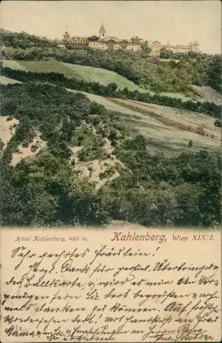 Ansichtskarte Döbling-Wien Hotel Kahlenberg colorierte AK 1901