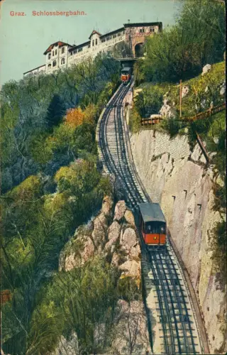 Ansichtskarte Graz Schlossbergbahn. 1922  gel. Deutsch Österreich