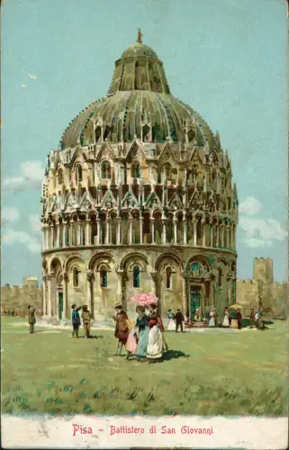 Cartolina Pisa Pisa Battistero di San Giovanni Künstlerkarte 1908