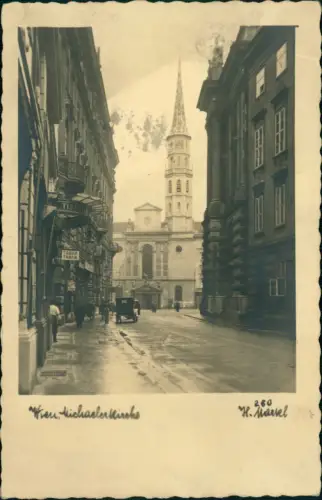 Ansichtskarte Wien Straßenszene Tabak Geschäft Michaeliskirche 1930