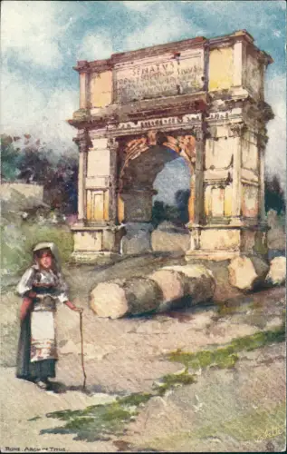 Cartolina Rom Roma Künstlerkarte Argh de Titus Frau 1912