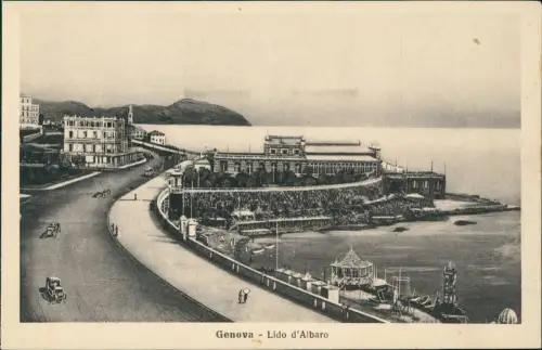 Cartolina Genua Genova (Zena) Lido d'Albaro 1913