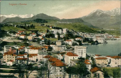 Ansichtskarte Lugano Häuser - Paradiso 1911