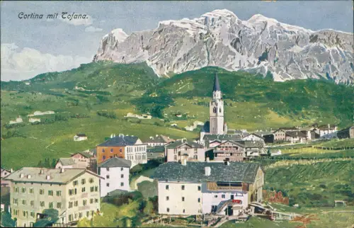 Cartolina Cortina d´Ampezzo mit Tofana - Künstlerkarte 1912