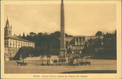 Cartolina Rom Roma Monte Pincio veduta da Piazza del Popolo 1923