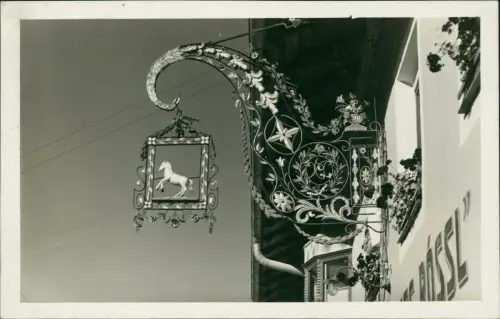 Ansichtskarte Gries am Brenner Hotel-Weißes Rössl geschmiedetes Tor 1930