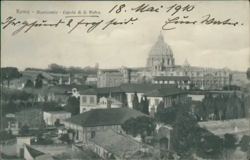 Cartolina Rom Roma Manicomio Cupola di S. Pietro. 1924