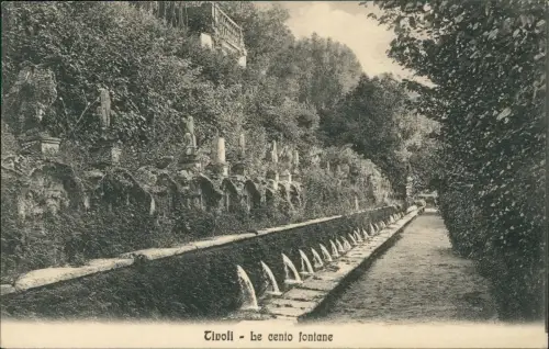 Cartolina Tivoli (Latium) Le cento fontane 1914