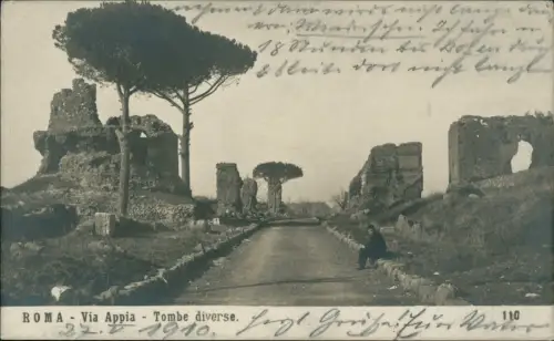 Cartolina Rom Roma Via Appia Tombe diverse - Fotokarte 1912