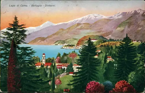 Cartolina Bellagio Lago di Como. Dintorni. 1925