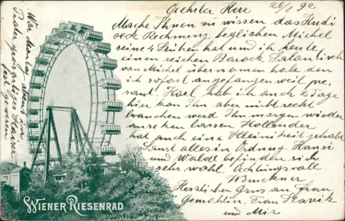 Ansichtskarte Litho AK Prater-Wien Riesenrad 1902