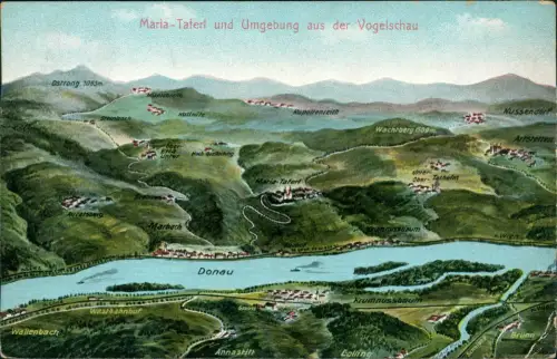 Ansichtskarte Maria Taferl und Umgebung aus der Vogelschau 1912