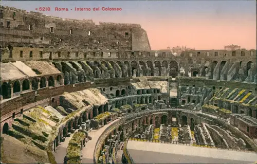 Cartolina Rom Roma Interno del Colosseo 1912