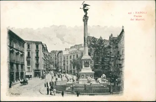 Cartolina Neapel Napoli Piazza dei Martiri. 1911