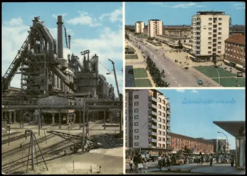 Eisenhüttenstadt 3-Bild: Straßen und Eisenhütte 1968