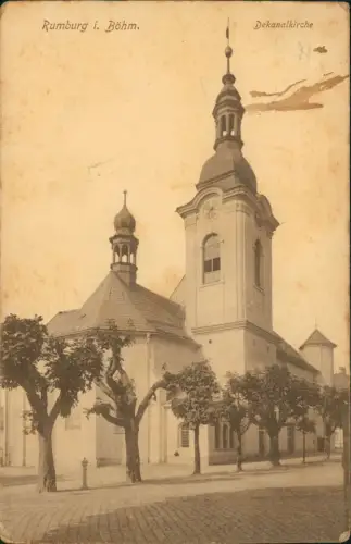 Rumburg Rumburk Partie an der Dekanalkirche Tetschen Decin Böhmen Bohemia 1909