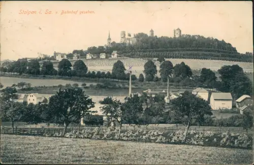 Stolpen Panorama vom Bahnhof gesehen