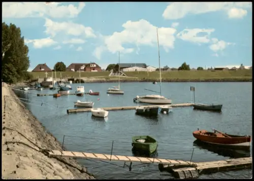 Ansichtskarte Kollmar Hafen Segel und Motorboote 1972