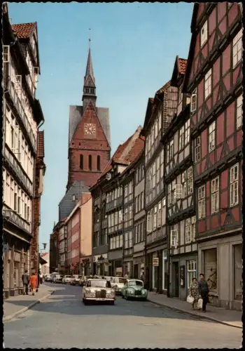 Ansichtskarte Hannover Marktkirche, Autos u.a. Mercedes, Volkswagen uvm. 1966