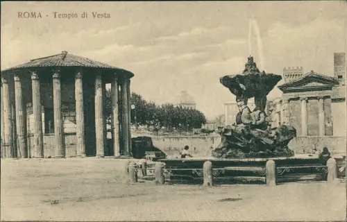 Cartolina Rom Roma Tempio di Vesta 1912