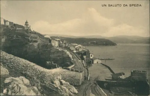 Cartolina La Spezia Stadt und Straße 1916