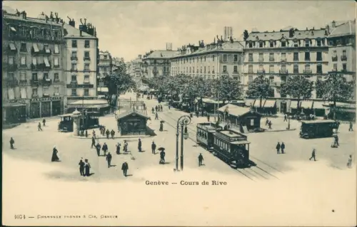 Ansichtskarte Genf Genève Cours de Rive 1911