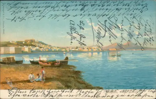 Cartolina Neapel Napoli Stadt Fischer - Künstlerkarte 1903