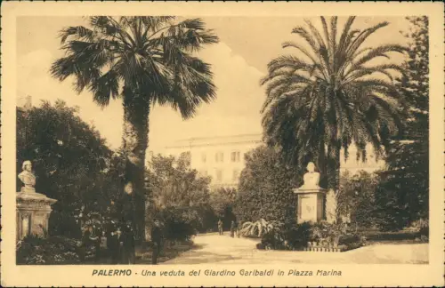 Palermo Palermo  Una veduta del Giardino Garibaldi in Piazza Marina 1922