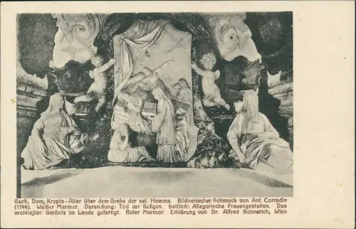 Ansichtskarte Gurk (Kärnten) Krka Dom, Krypta - Altar über dem Grabe 1912