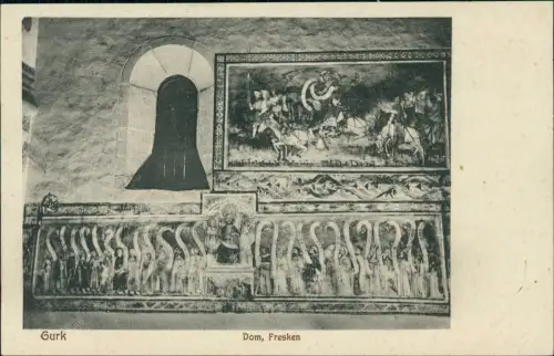 Gurk (Kärnten) Krka Gurk. Dom, Fresken .Oben: Pauli Bekehrung. 1912