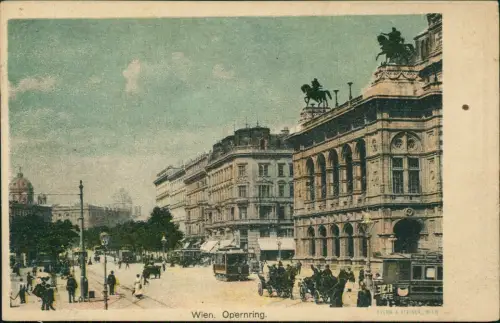 Ansichtskarte Wien Opernring Werbung K.K. Polizei-Lotterie 1915