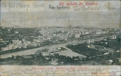 Cartolina Savona Blick über die Stadt 1905