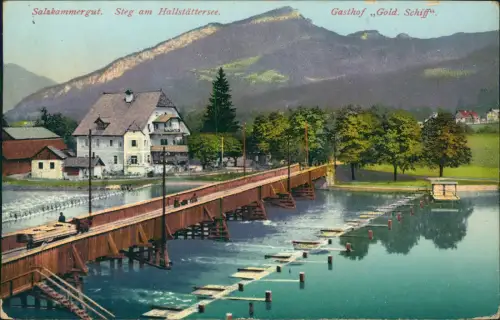 Bad Goisern Salzkammergut Hallstättersee. Gasthof Gold. Schiff 1926