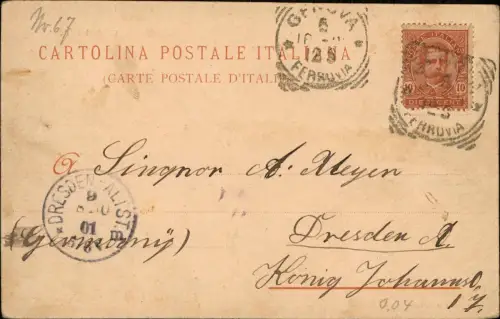 Postcard Gibraltar Strand Boot Berg 1901