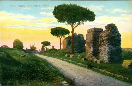 Cartolina Rom Roma Via Appia antica - Stimmungsbild 1912