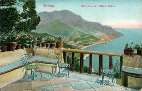 Cartolina Ravello Terrasse - Belvedere del Palazzo Rufolo 1912