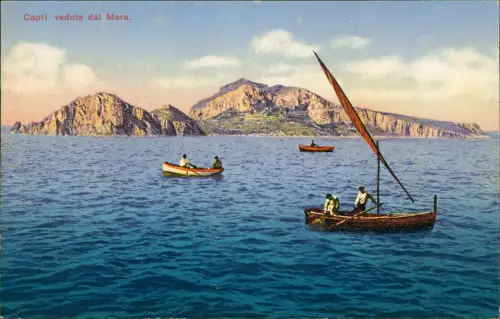 Cartolina Capri veduta dal Mare - Fischerboote 1914