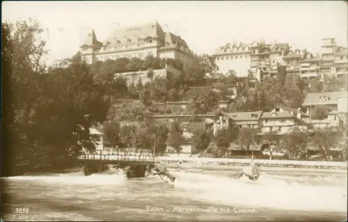 Ansichtskarte Bern (Schweiz) Berne Aareschwelle mit Casino. 1928