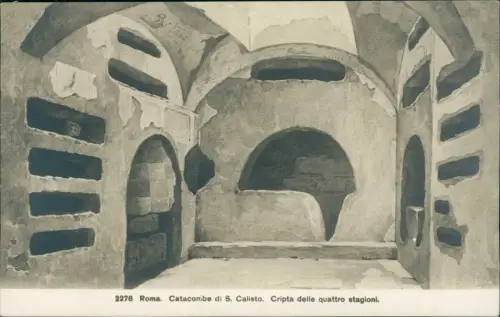 Rom Roma Catacombe di S. Calisto. Cripta delle quattro stagioni. 1916