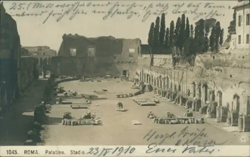 Cartolina Rom Roma Palatino. Stadio. Fotokarte 1913