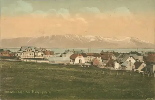 Postcard Reykjavík Vesturbærinn 1919  Iceland Island