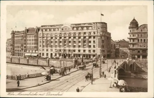 Ansichtskarte Wien Marienbrücke mit Dianabad 1928