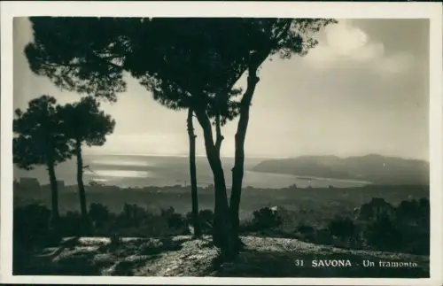Cartolina Savona Un tramonto - Stimmungsbild Fotokarte 1930