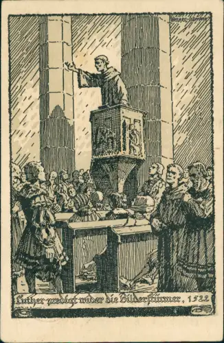 Wittenberg Festpostkarte zur Luther-Feier Invokavit Künstlerkarte 1922