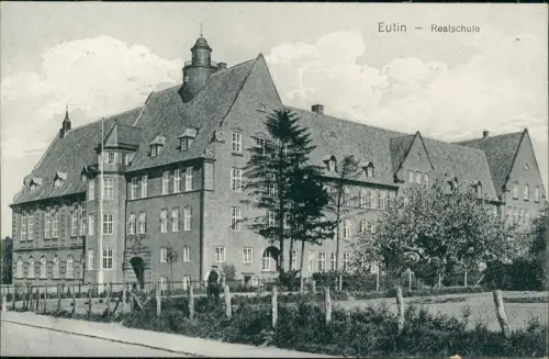 Ansichtskarte Eutin Partie an der Realschule 1922