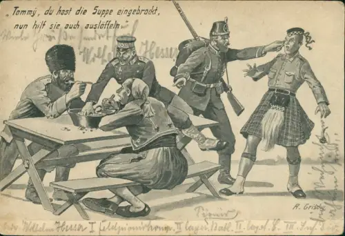 Tommy, du hast die Suppe eingebrockt Militaria Propaganda WK1 1914