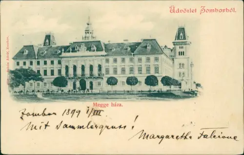 Postcard Zombor Zobor Megge háza. 1899