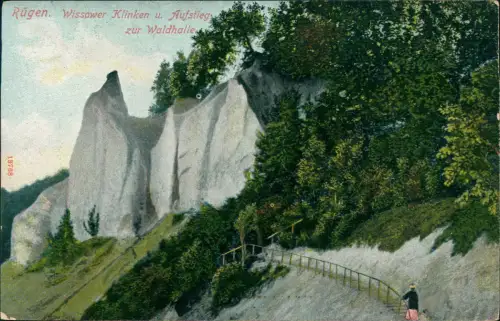 Stubbenkammer-Sassnitz Rügen Wissower Klinken u. Aufstieg Rügen 1913